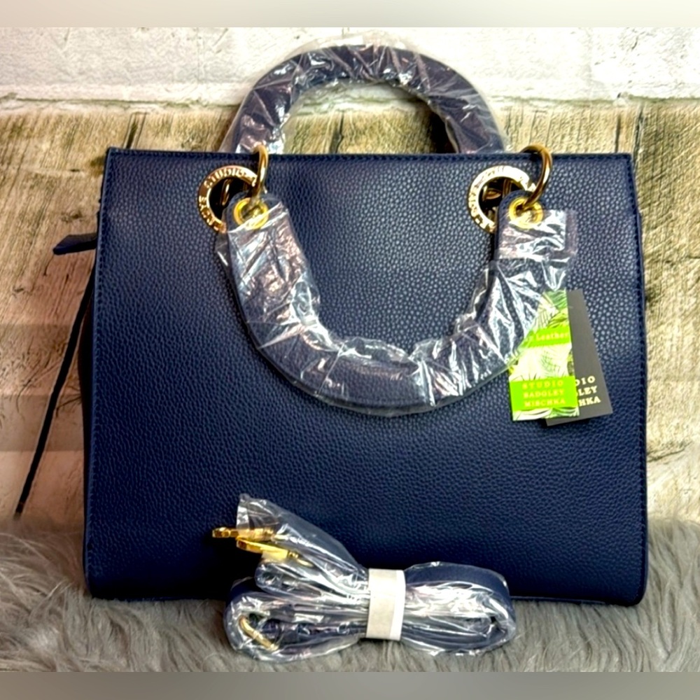 Navy Structured Top-Handle Tote Bag - Women